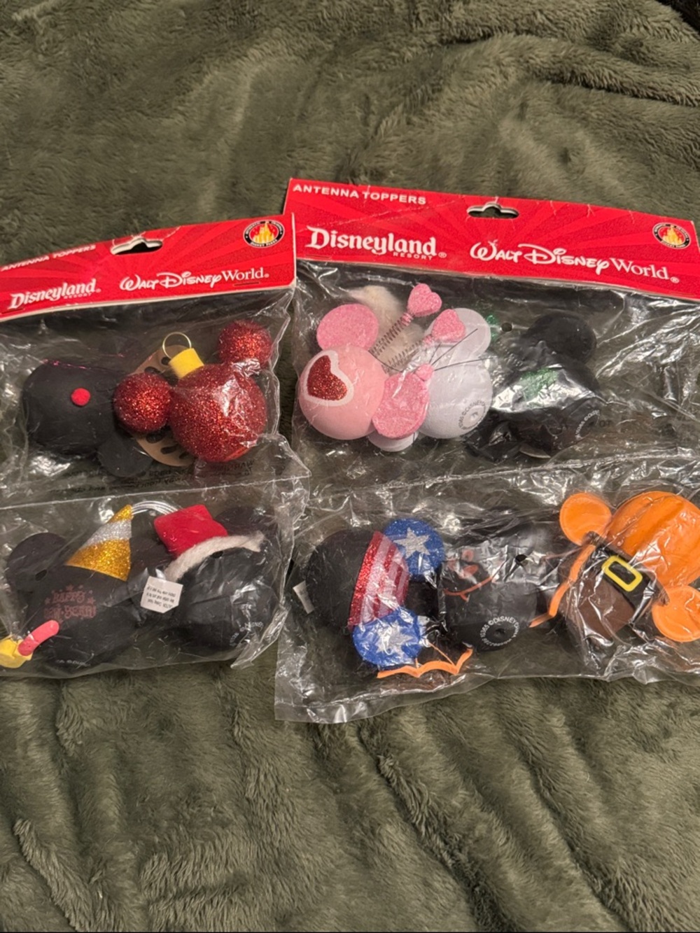 Disneyland Walt Disney World Antenna Toppers Lot of 10 Holiday Mickey Mouse NIP
